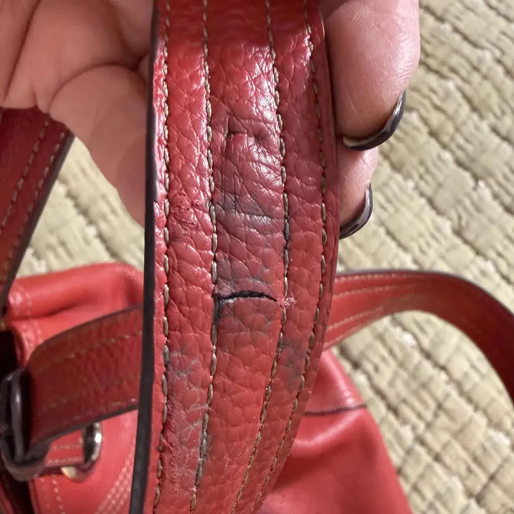TIGNANELLO‎ Red Leather Hobo Satchel/Bag Luxury Y2K CabinCore